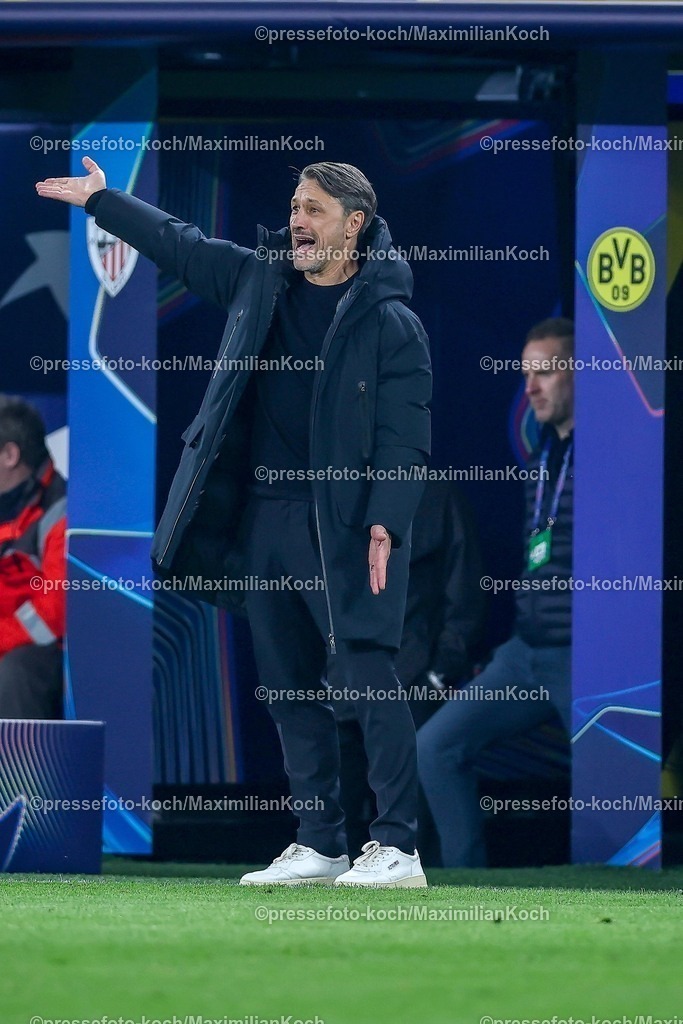 UCL01102501037 | 01.10.2025, Fußball, UEFA Champions League, Borussia Dortmund - Athletic Club Bilbao, BVB Stadion, 2. Spieltag, Saison 2025 2026: Cheftrainer Niko Kovac (BVB #hc) gestikulierend am Spielfeldrand Regulations prohibit any use of photographs as image sequences and or quasi-video.