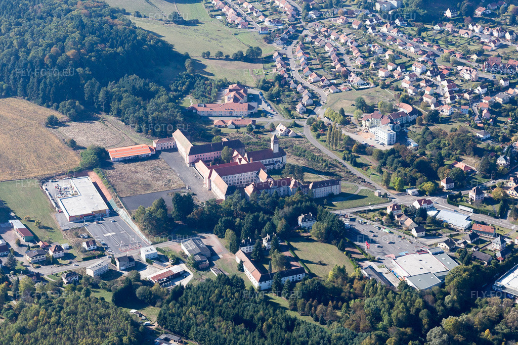 Vue aérienne: Vue de la ville à Bitche dans le département Moselle, France. Photo: IMG_095152.jpg prise le 16/10/2016 par Werner Riehm/FLY-FOTO.euRésolution de l'original: 5472 x 3648 px