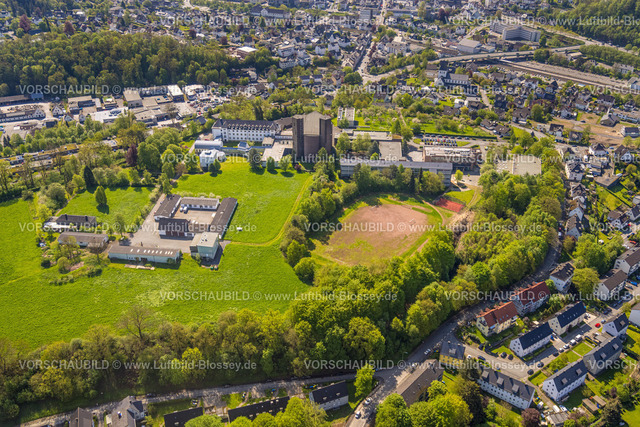Meschede230500812 | Luftbild, Kloster Abtei Königsmünster, Gymnasium der Benediktiner, Meschede-Stadt, Meschede, Sauerland, Nordrhein-Westfalen, Deutschland