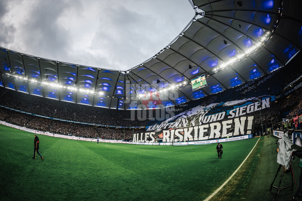 Fußball | Männer | Saison 2025/2026 | 1. Fußball-Bundesliga | 13. Spieltag | Hamburger SV vs. SV Werder Bremen | 07.12.2025 | Choreographie der HSV Fans Kämpen und Siegen Alles Riskieren