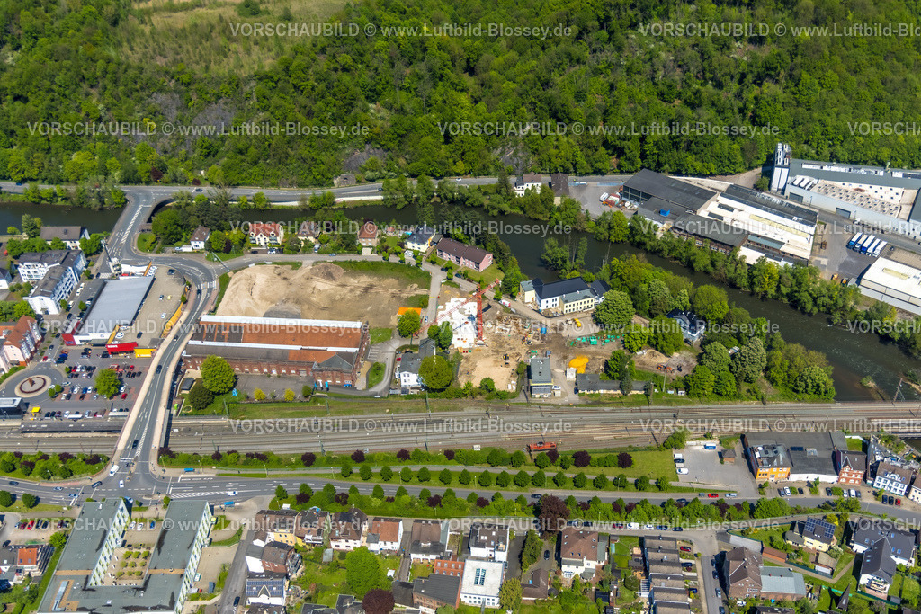 Hagen230501665Hohenlimburg | Luftbild, Thyssenkrupp Gelände Bahnstraße, Hoesch Werksmuseum, Baustelle, Hohenlimburg, Hagen, Sauerland, Nordrhein-Westfalen, Deutschland