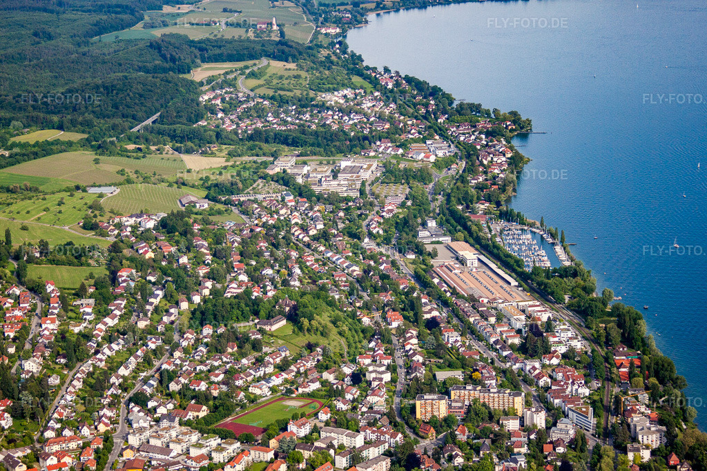 Luftbild: Nußdorfer Straße. und Sportboot Hafen Ost in Überlingen im Bundesland Baden-Württemberg in Deutschland. Foto: IMG_57508.jpg vom 08.06.2013 durch Werner Riehm/FLY-FOTO.de