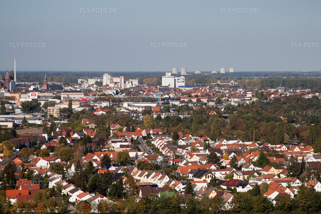 Luftbild: Worms von Süden in Worms im Bundesland Rheinland-Pfalz in Deutschland. Foto: IMG_21936.jpg vom 09.10.2009 durch Werner Riehm/FLY-FOTO.de