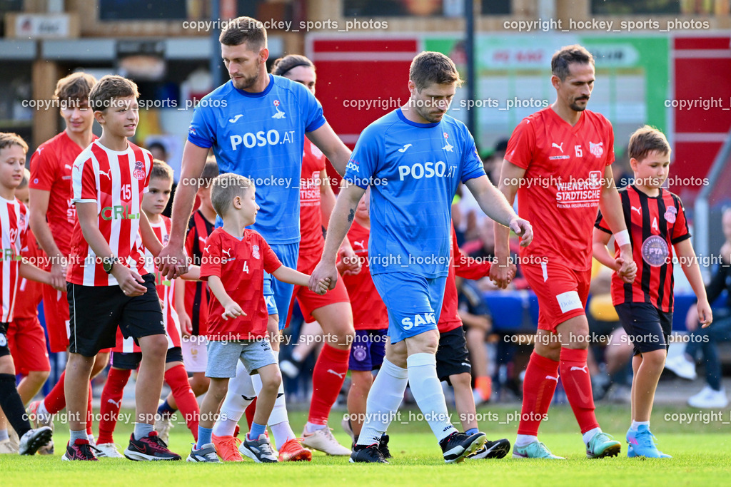 KAC 1909 vs. SAK | #14 Nace Erzen SAK, #22 Leo Ejup SAK, #15 Manuel Wallner KAC 1909, Nachwuchs KAC 1909, KAC 1909 vs. SAK, KAC 1909 vs. SAK am 06.09.2024 in Klagenfurt (Sportplatz KAC), Austria, (Photo by Bernd Stefan)