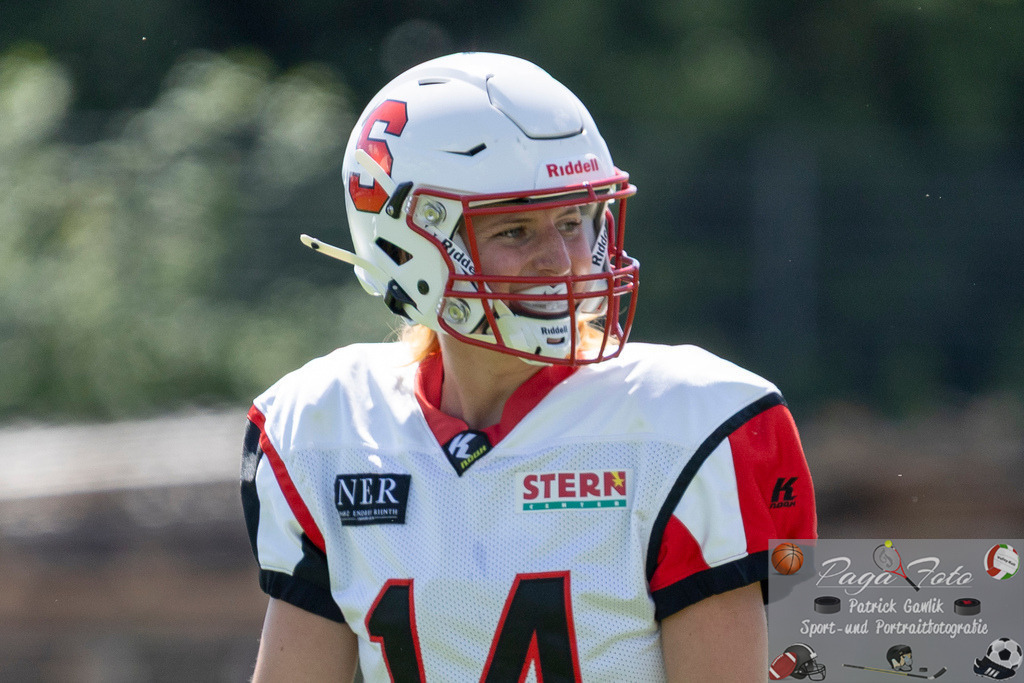 GFLW 1: German Football League Women 1: Rodgau Pioneers Ladies - Stuttgart Scorpions Sisters, 07.06.2026 | Virginia Weipert (Stuttgart Scorpions Sisters #14), Freisteller, Portrait / Porträt, Rodgau Pioneers Ladies - Stuttgart Scorpions Sisters, Rodgau, Maingau-Energie-Stadion "Am Weichsee", 7.6.2026 - Realisiert mit Pictrs.com