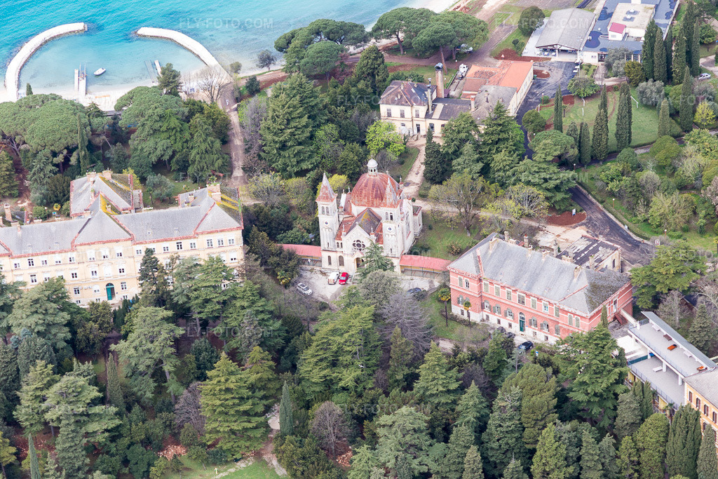 Aerial view: View of the town in Rovinj in the state Gespanschaft Istrien, Croatia. – Photo: IMG_105970.jpg taken on 04/13/2018 by Werner Riehm/FLY-FOTO.com – Resolution of the original: 5472 x 3648 px
