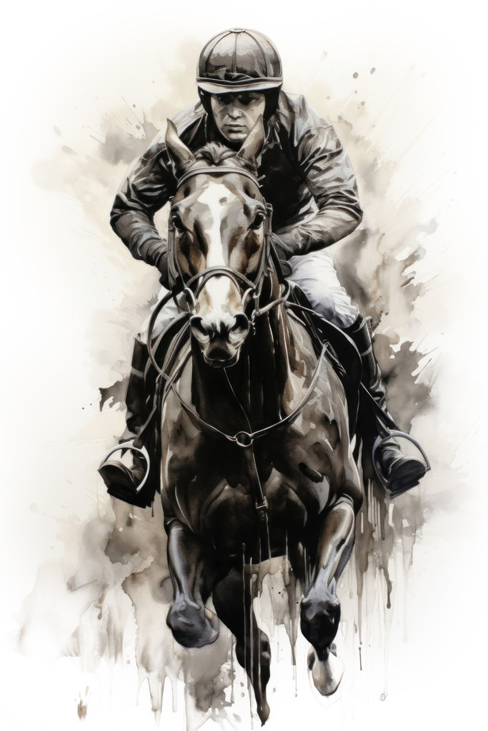 2311040 - Jockey Illustration | Illustration eines Jockeys beim Pferderennen.