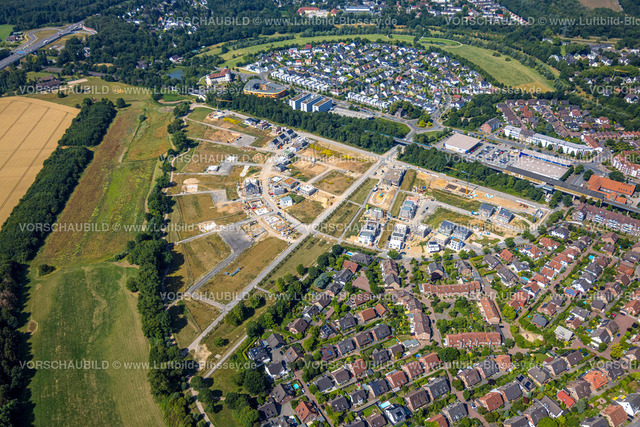 Duisburg220701515 | Luftbild, Angerbogen, Wohngebiet Alter Angerbach, Baugebiet, Huckingen, Duisburg, Ruhrgebiet, Nordrhein-Westfalen, Deutschland 