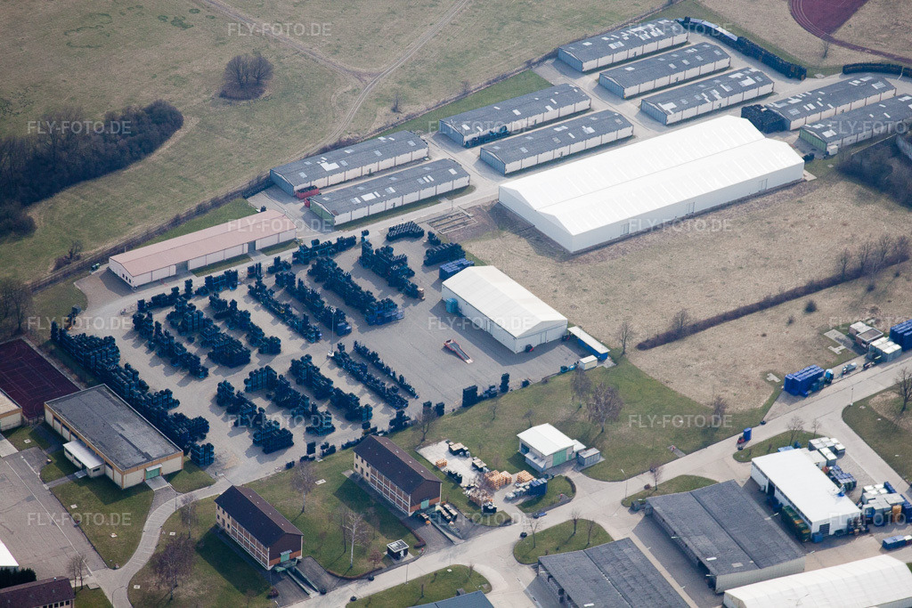 Luftbild: ehemalige Salmkaserne in Philippsburg im Bundesland Baden-Württemberg in Deutschland. Foto: IMG_37815.jpg vom 12.03.2011 durch Werner Riehm/FLY-FOTO.de