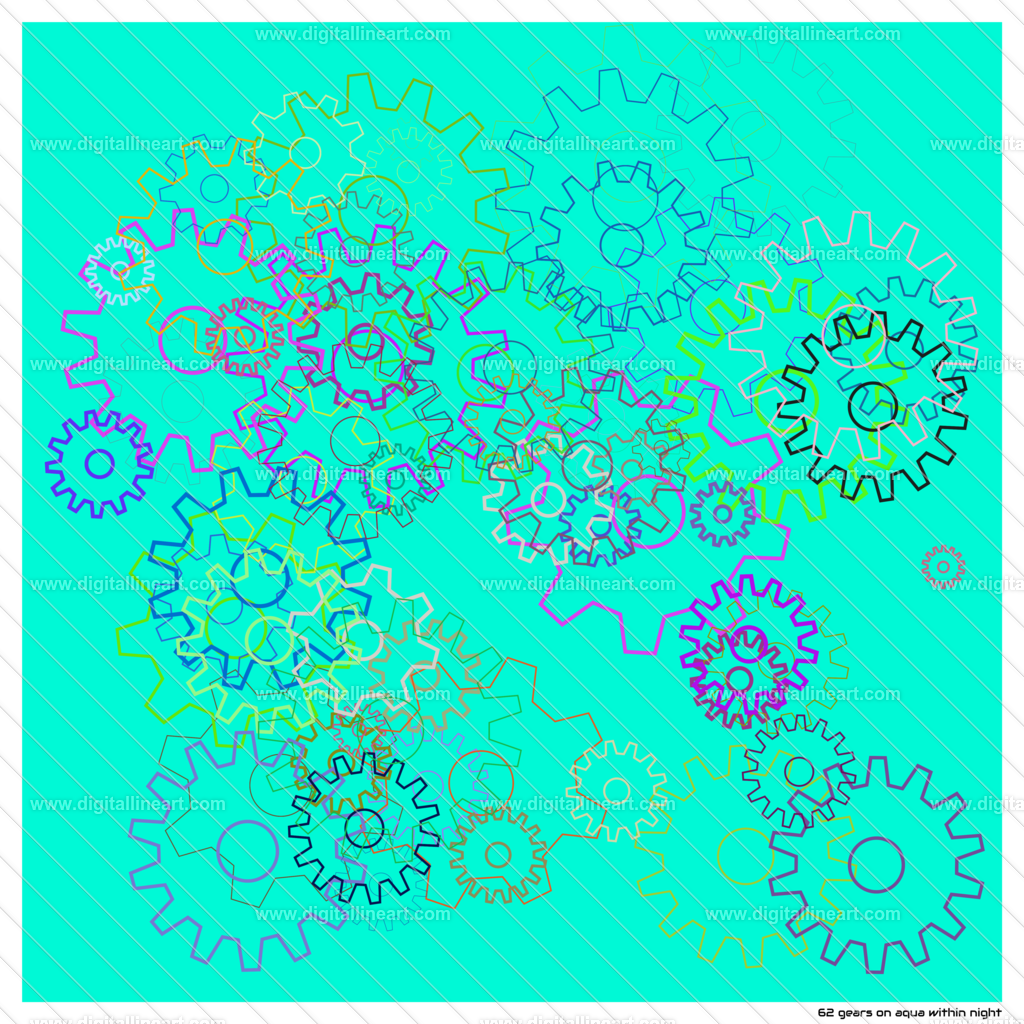 62-gears-aqua-within-night | digitallineart - Realisiert mit Pictrs.com