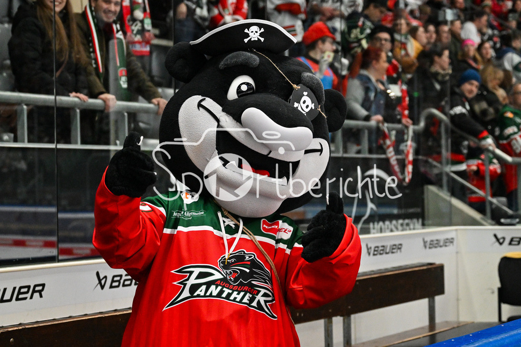 Augsburger Panther - Düsseldorfer EG | Panther Maskotchen DATSCHI im Bild / Einzelfoto / Freisteller / DEL: Augsburger Panther - Duesseldorfer EG, Curt Frenzel Stadion am 04.03.2025