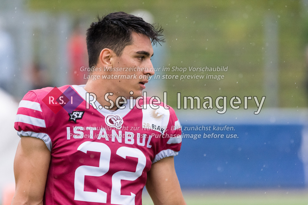 American Football, Saison 2022, European League of Football (ELF), Hamburg Sea Devils - Istanbul Rams, 31.07.2022, 9. Gameweek | Emre Özdemir (#22, Istanbul, CB)