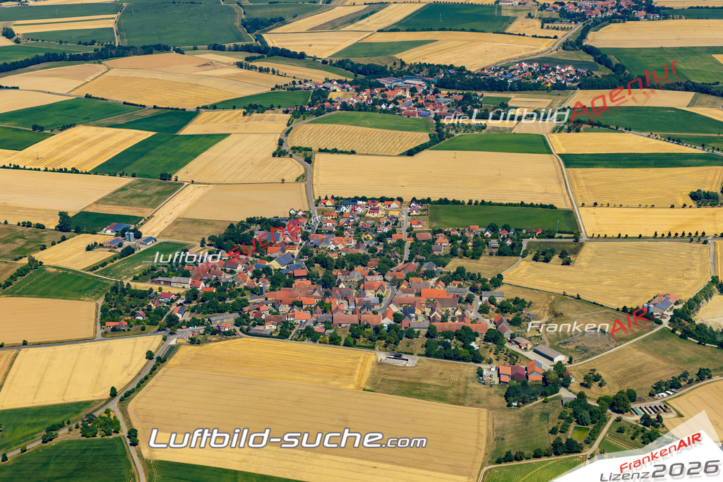 Aktuelles Luftbild von Gattenhofen Steinsfeld - Die Luftaufnahme wurde 2022 mittels UL-Flugzeug erstellt ( keine Drohne ) - hochauflösende Kamera-Systeme von  Canon -Beste Qualität - Für grossformatige Ausdrucke geeignet. Die Geschenkidee !
