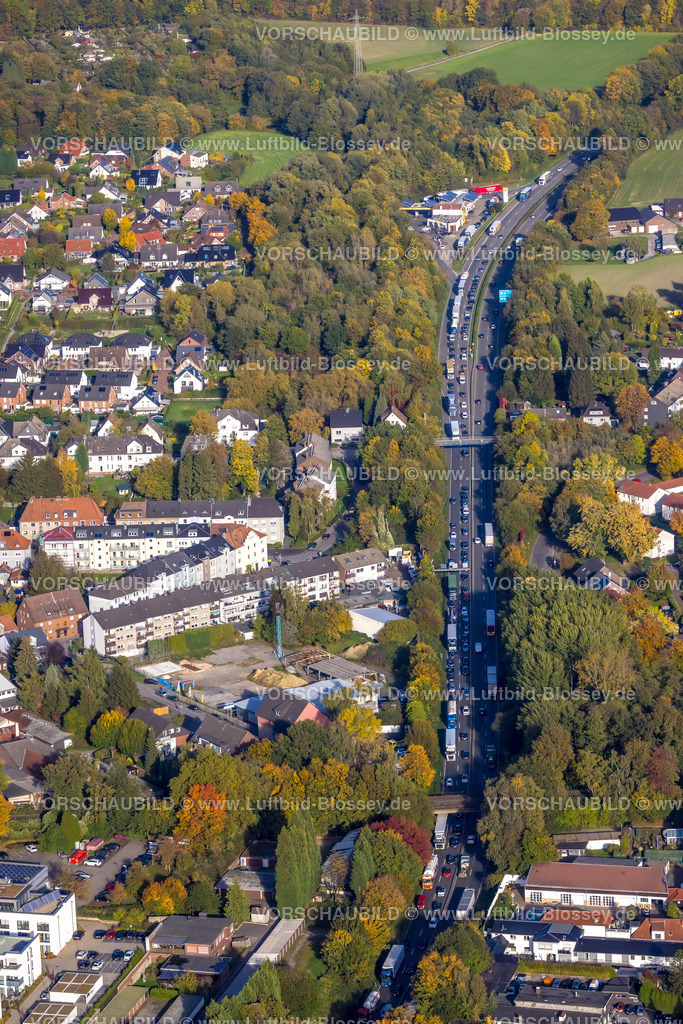 Gladbeck221005666 | Luftbild, Straßenzug  Essener Straße, Bundesstraße B224, Baustelle an der Agathastraße, Butendorf, Gladbeck, Ruhrgebiet, Nordrhein-Westfalen, Deutschland