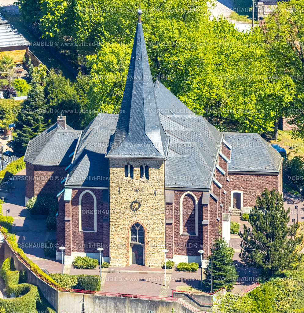 Dorsten260408084-2 | Luftbild, kath. St. Pauluskirche Hervest, Dorsten, Sauerland, Nordrhein-Westfalen, Deutschland