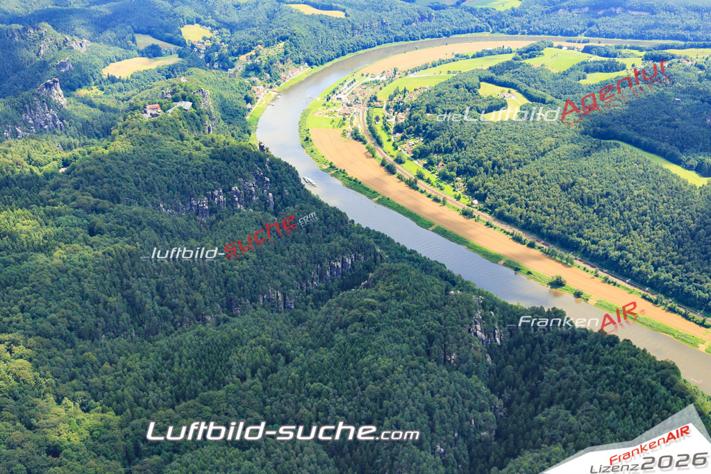 Luftbild von  Rathen - Luftaufnahme wurde 2016 von https://frankenair.de mittels Flugzeug (keine Drohne) erstellt - die Geschenkidee