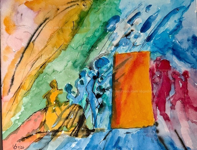 "Zuversicht" | Aquarell über Tusche auf 340g/qm Hahnemühle-Bütten, 28x35 cm - Realisiert mit Pictrs.com