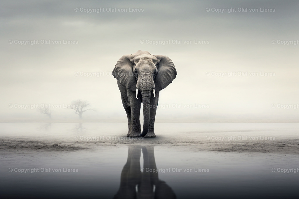 einsamer Elefant | Elefant in der Savanne