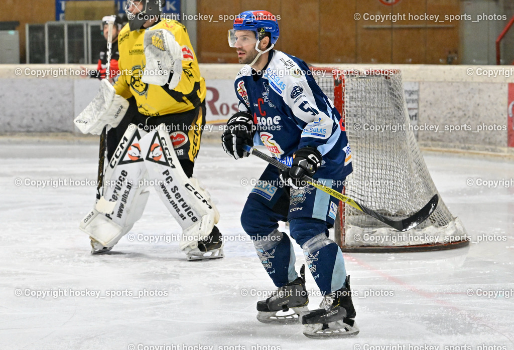 EC Hornets Spittal vs. ESC Steindorf 23.2.2024 | #57 Wilfan Franz ESC Steindorf, EC Hornets Spittal vs. ESC Steindorf 23.2.2024, EC Hornets Spittal vs. ESC Steindorf 23.2.2024 am 23.02.2024 in Spittal an der Drau (Eissportzentrum Spittal), Austria, (Photo by Bernd Stefan)