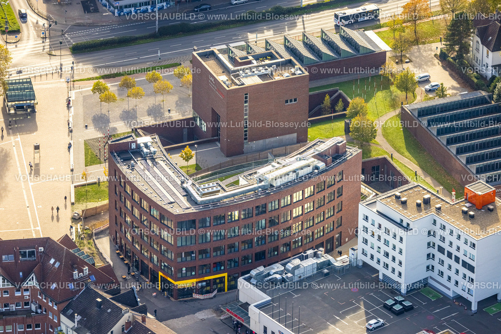 Herne221101256oestlich | Luftbild, Europaplatz, LWL-Museum für Archäologie - Westfälisches Landesmuseum, Herne-Mitte, Herne, Ruhrgebiet, Nordrhein-Westfalen, Deutschland