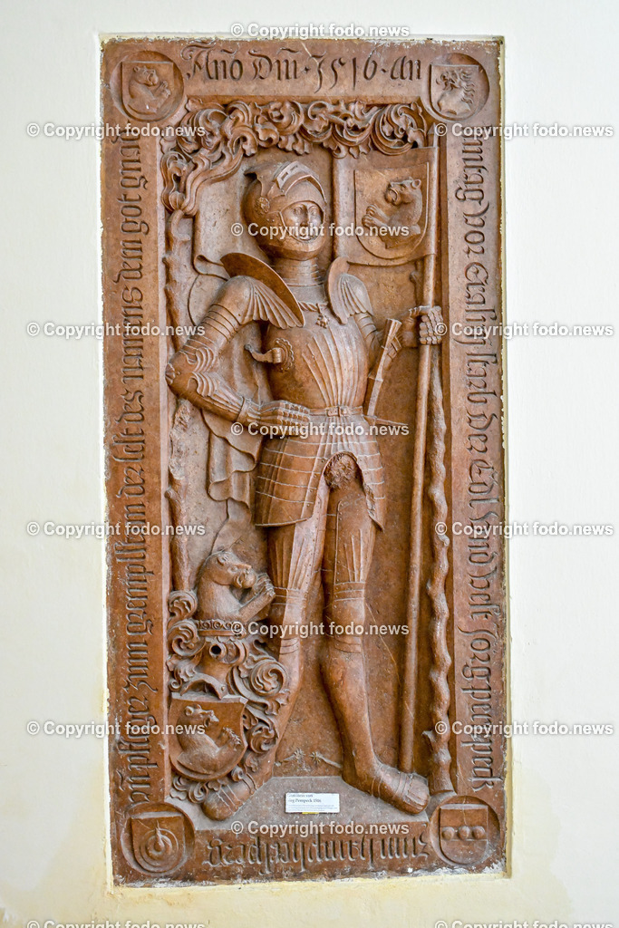 Engelhartszell_ 25.06.2024-38 | 25.06.2024, Engelhartszell, AUT, Engelhartszell, im Bild Stift Engelszell, Trappistenkloster, Grabstein von org Pernpeck 1516