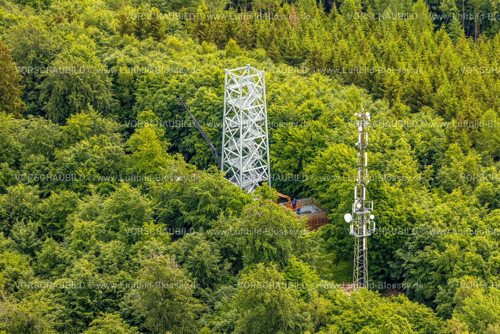 Meschede220600823 | Luftbild, Sendemast und Neubau Küppelturm  mit Aussichtsplattform, Freienohl, Meschede, Sauerland, Nordrhein-Westfalen, Deutschland