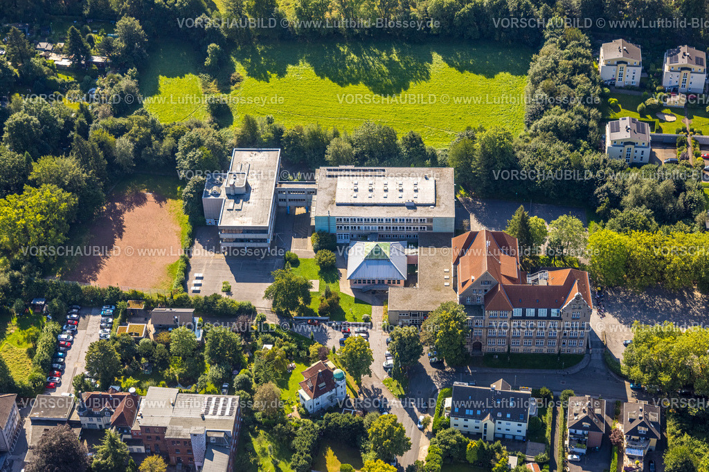 Schwelm240813653 | Luftbild, Märkisches Gymnasium, altes und neues Gebäude, Schwelm, Ruhrgebiet, Nordrhein-Westfalen, Deutschland