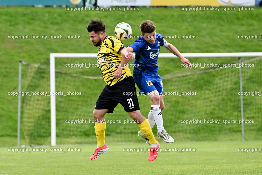 FC Faakersee vs. URC Thal Assling | #31 Arnel Mulahalilovic FC Faakersee, #27 Dominik Klaus Kofler URC Thal Assling, FC Faakersee vs. URC Thal Assling, FC Faakersee vs. URC Thal Assling am 04.05.2025 in Finkenstein (Sportplatz Finkenstein), Austria, (Photo by Bernd Stefan)