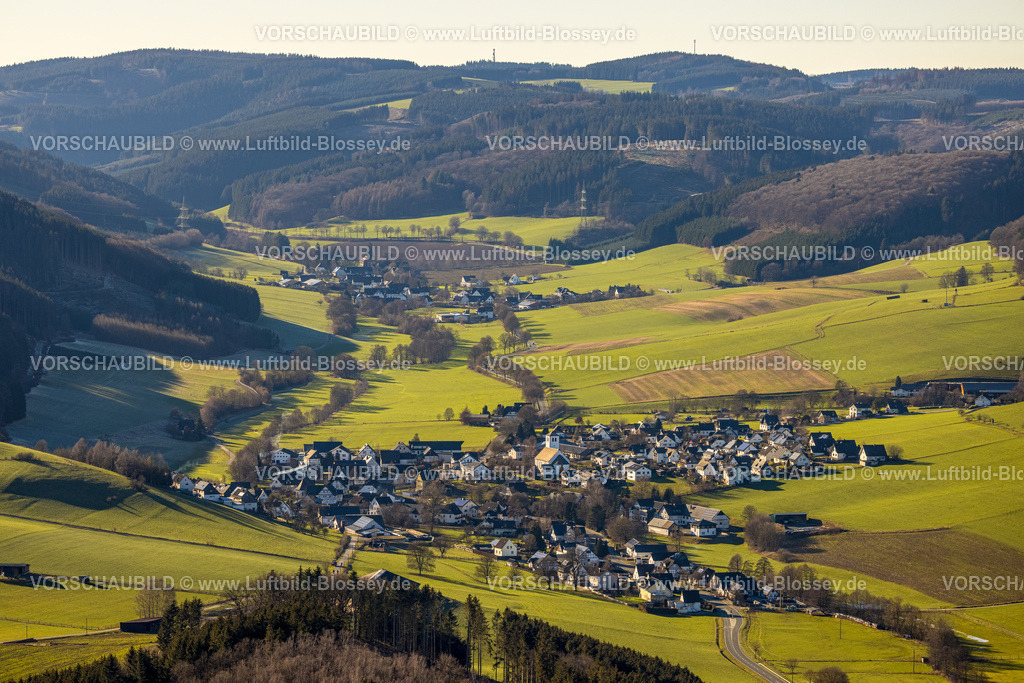 Eslohe230205118 | Luftbild, Ortsansicht Niedersalwey, Eslohe, Sauerland, Nordrhein-Westfalen, Deutschland