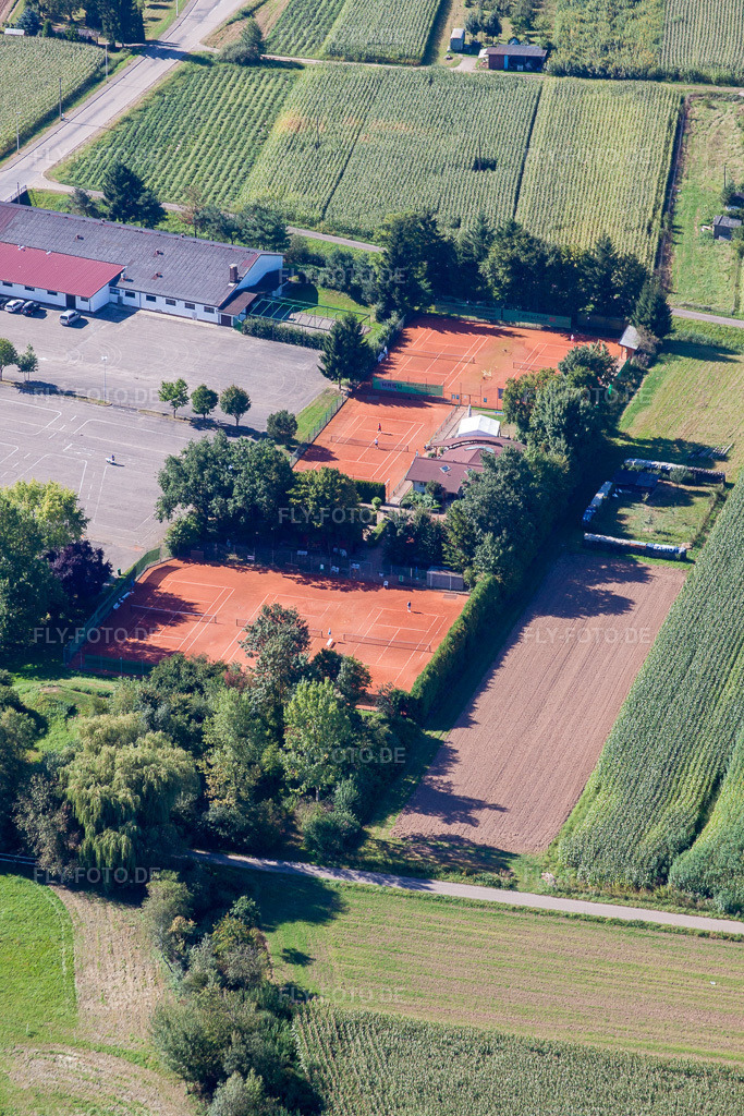 Luftbild: Urloffen, Tennisclub im Ortsteil Urloffen in Appenweier im Bundesland Baden-Württemberg in Deutschland. Foto: IMG_20665.jpg vom 31.08.2009 durch Werner Riehm/FLY-FOTO.de