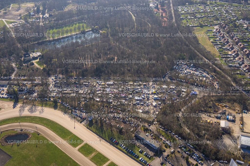 Gelsenkirchen240300983 | Luftbild, Gelsentrödel Flohmarkt Trödelmarkt an der Trabrennbahn, Feldmark, Gelsenkirchen, Ruhrgebiet, Nordrhein-Westfalen, Deutschland