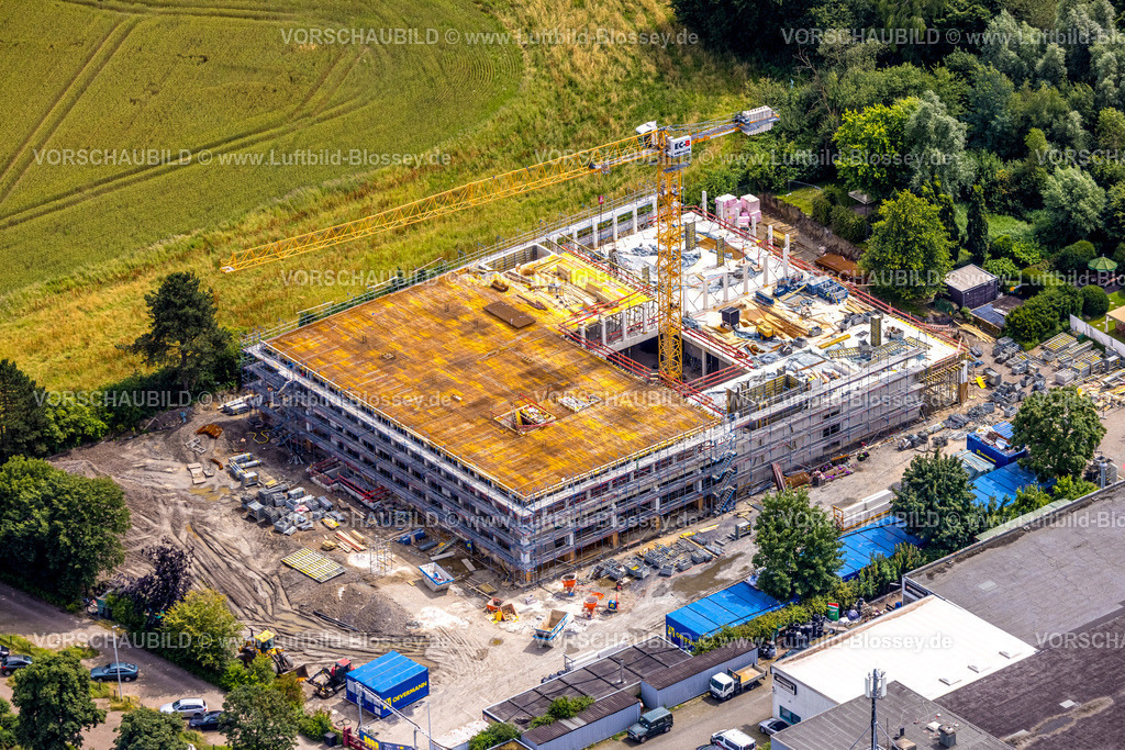 Muelheim240703350 | Luftbild, Baustelle mit Neubau an der Solinger Straße, Saarn, Mülheim an der Ruhr, Ruhrgebiet, Nordrhein-Westfalen, Deutschland