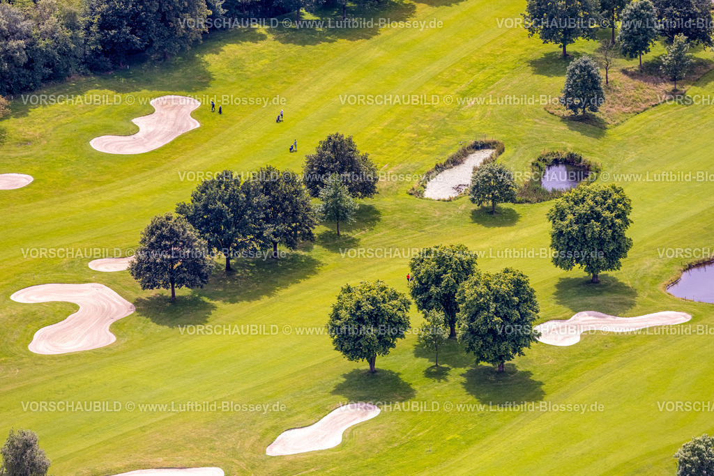 Muelheim240703401 | Luftbild, Golfplatz Golfclub Mülheim an der Ruhr e.V., Wiese und Golf-Bunker und Golfspieler, Saarn - Süd, Mülheim an der Ruhr, Ruhrgebiet, Nordrhein-Westfalen, Deutschland