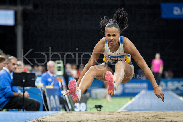 ISTAF Indoor; Duesseldorf, 24.01.2026 | DUESSELDORF, GERMANY - JANUARY 24:  Long jumper Laura Rauel Muller during the ISTAF Indoor Dusseldorf at PSD Bank Dome on January 24, 2026 in Duesseldorf, Germany. 