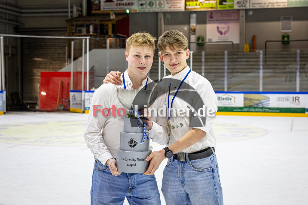 Peißenberg MINERS U20 Meisterfeier | Eishockey Bayernliga U20 Siegerehrung 2026, Peißenberg MINERS U20 Meisterfeier, 20260314,,2026-03-14 in Peißenberg (flatbuy Arena Peißenberg), Copyright: WolfgangxLindner www.foto-lindner.de