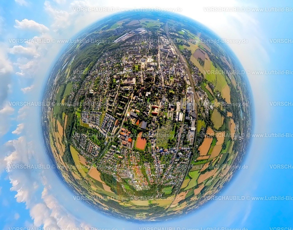 Beckum2308910334 Neubeckum-topaz | Luftbild, Ortsansicht Neubeckum und Bahnhof, Rathaus, Erdkugel, Fisheye Aufnahme, Fischaugen Aufnahme, 360 Grad Aufnahme, tiny world, Neubeckum, Beckum,  Münsterland, Nordrhein-Westfalen, Deutschland
