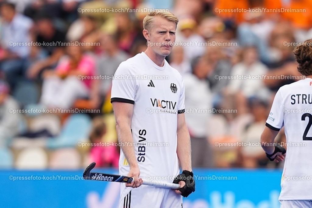 xydrx16082503009 | 16.08.2025, xydrx, Herren EuroHockey Championship 2025, Finale, Niederlande - Deutschland, Sparkassenpark Mönchengladbach: Tom Grambusch (GER #15)