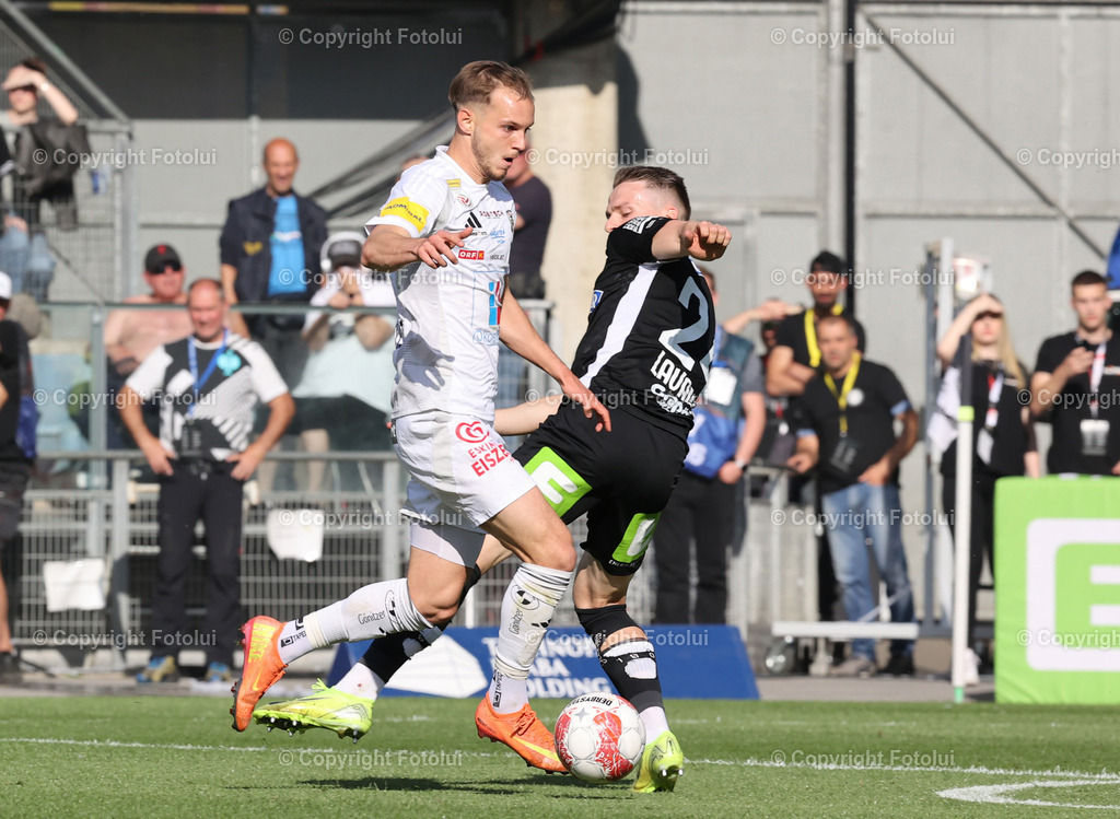 A_LUI_240525_02 | SOORT FUSSBALL ADMIRAL BUNDESLIGA STURM GRAZ -RZ PELLETS WAC 24.05.2025 IM BILD: (STURMGRAZ) UND ANGELO GATTERMAYER (WAC) FOTO: FOTOLUI/MW