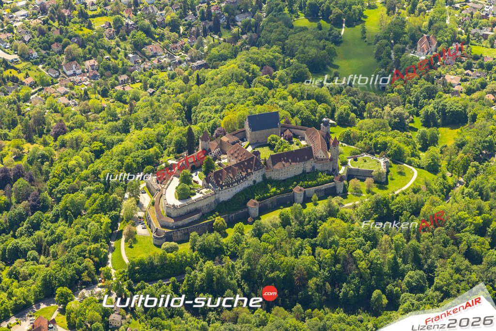 Die Luftaufnahme Veste - Coburg wurde 2022 vom Flugzeug aus (keine Drohne) erstellt. Hohe Auflösung -für große Poster und Wandbilder geeignet - Garantiert!