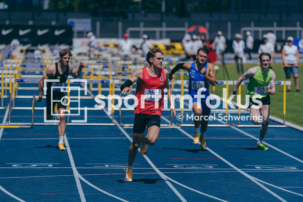 Deutsche Meisterschaften U20 / U16 2026 | Marc Leonard Hildebrand, Dresdner SC 1898, 1215, 110 Meter Hürden, Finale, Deutsche Meisterschaften der U20 &amp; U16 2026, Lohrheidestadion Bochum-Wattenscheid, 12.07.2026. Foto: Marcel Schwering / sportimfokus - Realisiert mit Pictrs.com