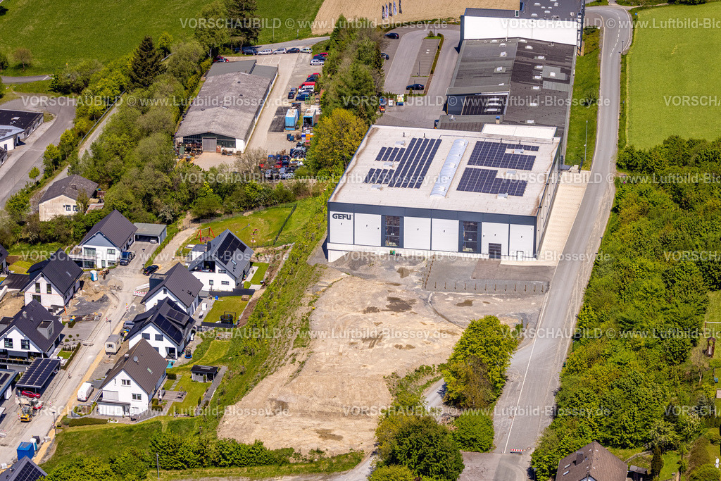 Eslohe230505769 | Luftbild, Baugebiet Erweiterungsbau Gefu GmbH, Eslohe, Sauerland, Nordrhein-Westfalen, Deutschland