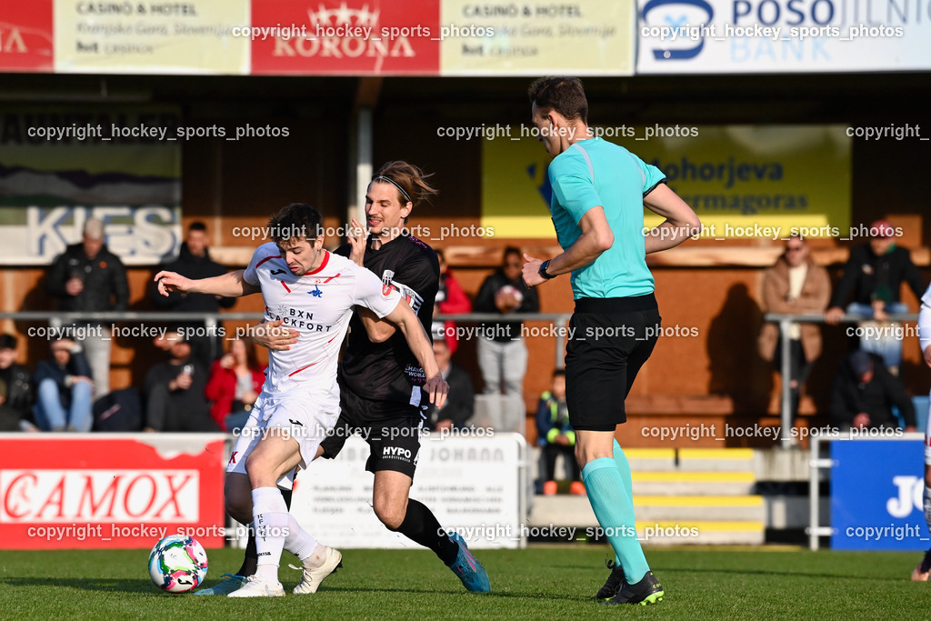 SAK vs. LASK Amateure 6.4.2023 | #18 Sebastian Wimmer, #77 Val Zaletel Cernos, Schnur Julian Referee