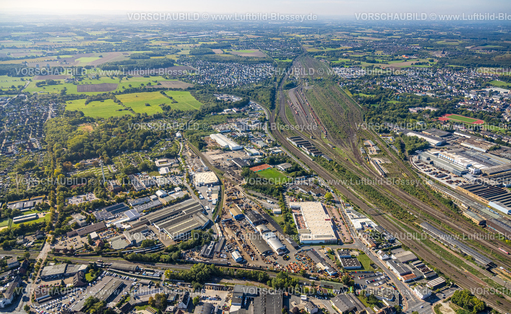 Hamm250901744 | Luftbild, Rangierbahnhof Hamm, Gewerbegebiet Östingstraße und Ortsteil Lohauserholz, Tierpark, Sender Hamm Fernmeldeturm, Mitte, Hamm, Ruhrgebiet, Nordrhein-Westfalen, Deutschland