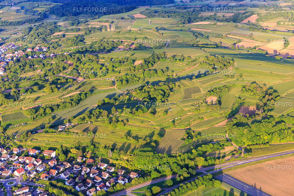 Weinbergslandschaft im Abendlicht | Luftbild: Weinbergslandschaft im Abendlicht in Malterdingen im Bundesland Baden-Württemberg in Deutschland. Foto: IMG_147426.jpg vom 29.05.2025 durch Werner Riehm/FLY-FOTO.de - Realisiert mit Pictrs.com