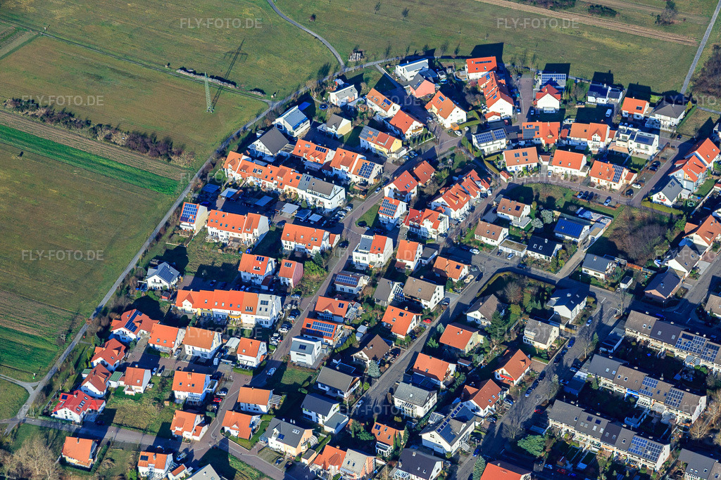 Luftbild: Wilhelmsäcker im Ortsteil Spöck in Stutensee im Bundesland Baden-Württemberg in Deutschland. Foto: IMG_085323.jpg vom 19.12.2015 durch Werner Riehm/FLY-FOTO.de