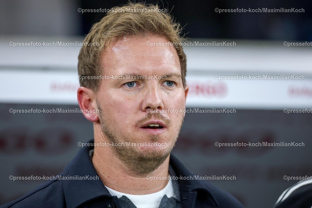 DFB10102502119 | 10.10.2025, Fußball, Länderspiel, Deutschland - Luxemburg, UEFA WM-Qualifikation, 2025/2026, Gruppe A, PreZero Arena in Sinsheim: Nationaltrainer Julian Nagelsmann (GER #hc) DFB regulations prohibit any use of photographs as image sequences and or quasi-video.