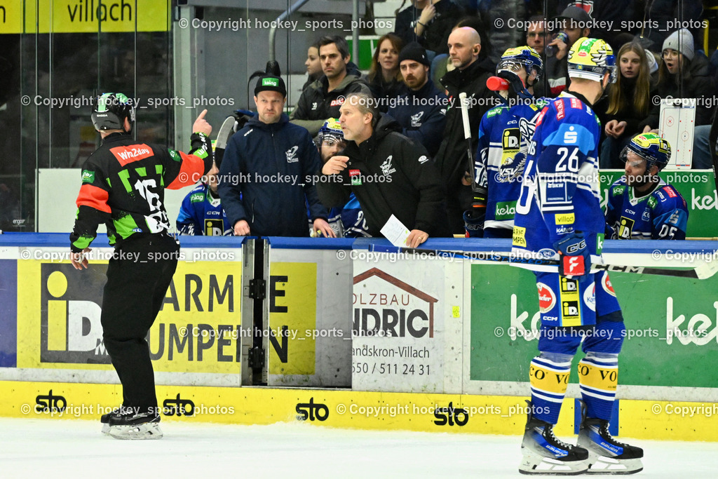 EC IDM Wärmepumpen VSV vs. STEINBACH BLACK WINGS LINZ  | Spielerbank EC VSV, Headcoach EC VSV TUOMIE Tray, aufgebracht, EC IDM Wärmepumpen VSV vs. STEINBACH BLACK WINGS LINZ , EC IDM Wärmepumpen VSV vs. STEINBACH BLACK WINGS LINZ  am 28.01.2025 in Villach (Stadthalle Villach), Austria, (Photo by Bernd Stefan)