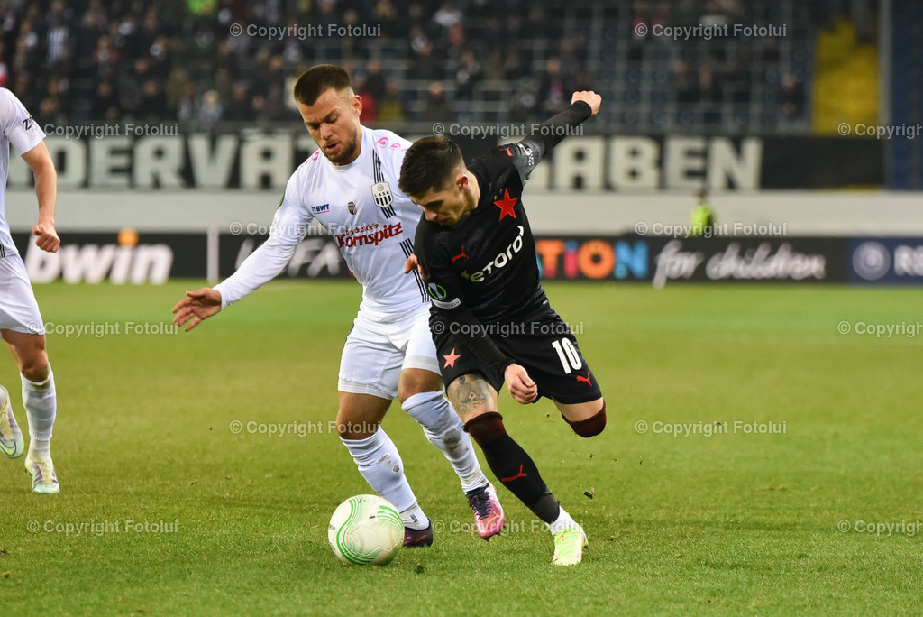 A_LUI_20220317_0010 | SPORT FUSSBALL UEFA EUROPA CONFERENCE LEAGUE LASK VS SLAVIA PRAG

IM BILD: Sascha Horvath(LASK), Srdjan Plavsic (Slavia),

FOTO:FOTOLUI/UW