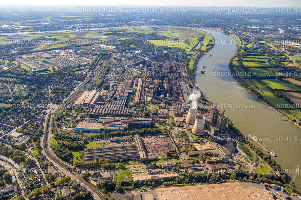 Duisburg241002675 | Luftbild, Hüttenwerke Krupp Mannesmann GmbH HKM am Fluss Rhein, Hüttenheim, Duisburg, Ruhrgebiet, Nordrhein-Westfalen, Deutschland, Duisburg-S