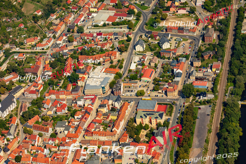 Luftaufnahme Medzentrum Rudolstadt - Die Luftaufnahme wurde 2025 vom UL-Flugzeug heraus erstellt ( ohne Drohne ) - Hochauflösende Luftaufnahme - für professionelle Ausdrucke geeignet. Die Geschenkidee !Mit Lizenz und Bildrechte bestellbar